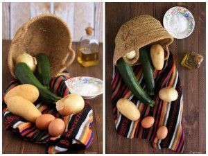 Ingredientes para zarangollo murciano