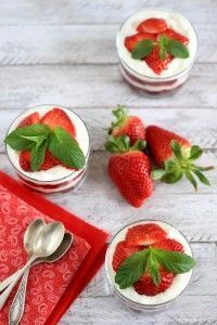 Trifle de fresas cenital