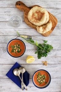 Sopa fría marroquí de tomate cenital