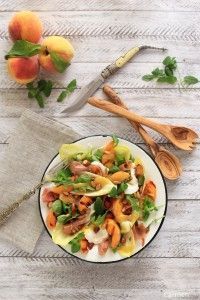 Ensalada de melocotones a la parrilla cenital