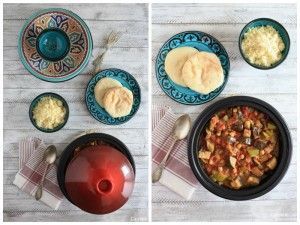 Tajine de verduras cenital diptico