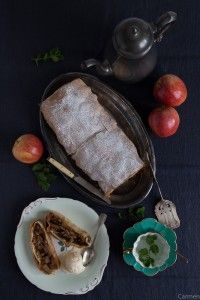 Apfelstrudel plato cenital