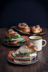 Hamburguesa de falafel partida