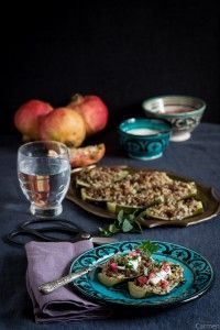 Calabacines rellenos de arroz plato