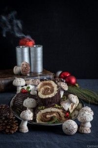 Tronco de navidad humo