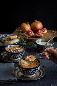 crema de calabaza con queso cuchara