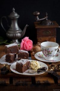 Brownie de chocolate helado