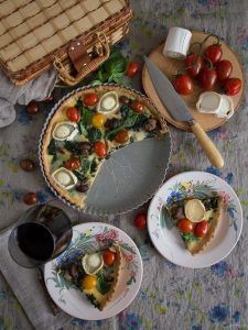 Quiche de espinacas cenital partida