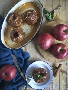 Manzanas asadas cenital